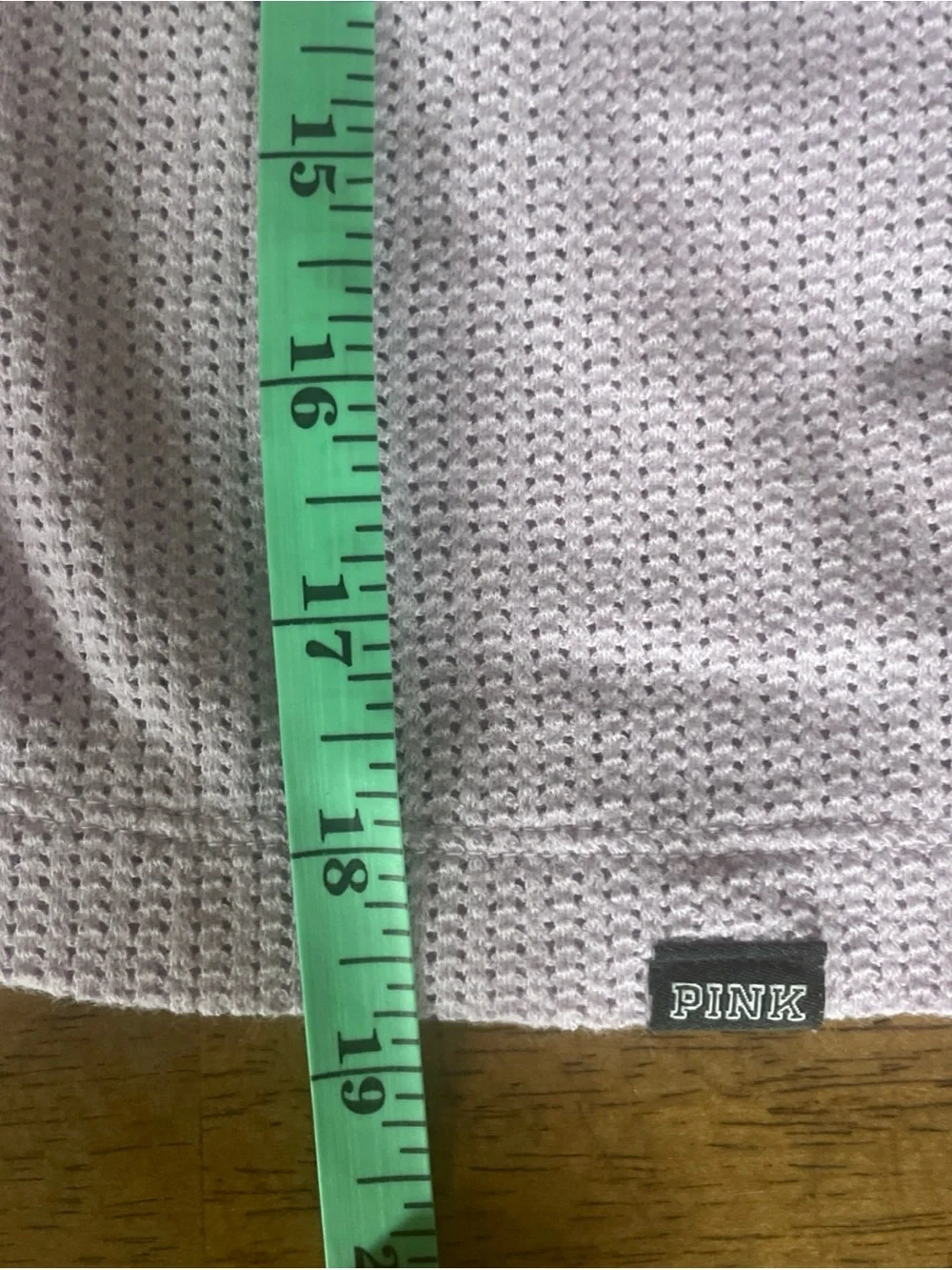 PINK Victoria's Secret lavender Crop Waffle-Knit Hoodie Medium